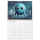 Adorable Blue Fluffy Creature カレンダー (3月 2027)