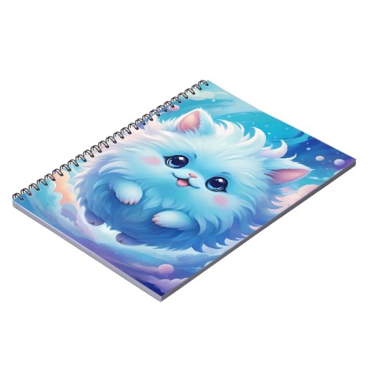Adorable blue fluffy creature ノートブック (左側)