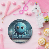 Adorable Blue Fluffy Creature ペーパープレート (パーティー)