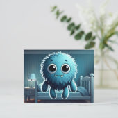 Adorable Blue Fluffy Creature ポストカード (スタンド正面)