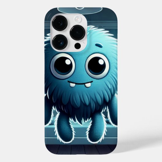 Adorable Blue Fluffy Creature Case-Mate iPhoneケース (裏面)
