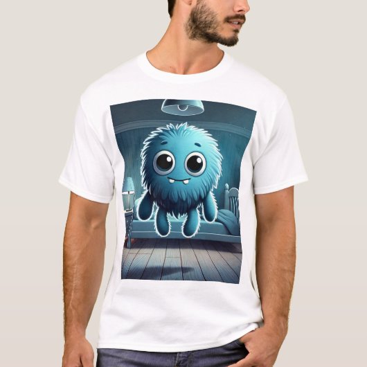 Adorable Blue Fluffy Creature Tシャツ (正面)