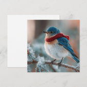 Adorable Bluebird in a Scarf  シーズンカード (正面/裏面)