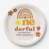 Adorable Boho-Inspired One Year Party ペーパープレート (正面)