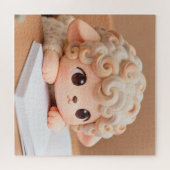 Adorable Bookworm Lamb Puzzle ジグソーパズル (横)