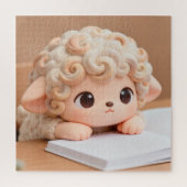 Adorable Bookworm Lamb Puzzle ジグソーパズル (縦)