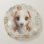 Adorable Borzoi Face Cushion Round Pillow ラウンドクッション (裏面)