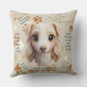 Adorable Borzoi Face Cushion Throw Pillow クッション (裏面)