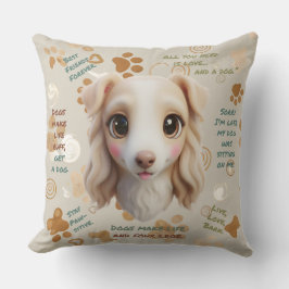 Adorable Borzoi Face Cushion Throw Pillow クッション