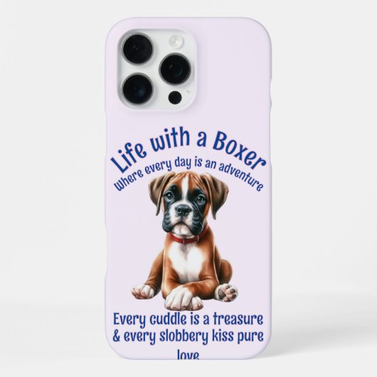 Adorable Boxer Dog Life iPhoneケース (裏面)