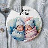 Adorable Boy/Girl Twin Babies Mom To Be Button  缶バッジ (インサイチュ)