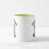 Adorable Brown Dog Artist Yarn Brush Creative Paws マグカップ (中央)