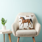 Adorable Brown Shinny Horse Throw Pillow  クッション (椅子)