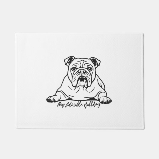 Adorable Bulldog ドアマット (正面)