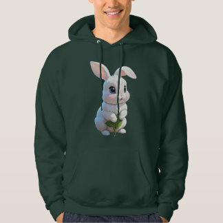 Adorable Bunny Hoodie Cute White Rabbit Design パーカ