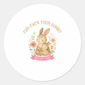 Adorable Bunny Mom Mother's Day ラウンドシール (正面)