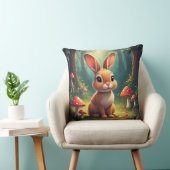 Adorable Bunny Rabbit in Enchanted Forest クッション (椅子)