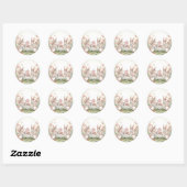 Adorable Bunny Tea Party Favor & Envelope Sticker ラウンドシール (シート)