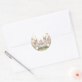 Adorable Bunny Tea Party Favor & Envelope Sticker ラウンドシール (封筒)