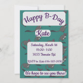 Adorable Bushbabies Illustration Happy Birthday 招待状 (正面)