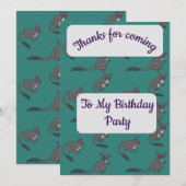 Adorable Bushbabies Illustration Thank you Card 招待状 (正面/裏面)