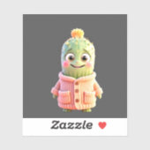 Adorable Cartoon Cactus Character  シール (シート)