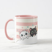 Adorable Cartoon Cat Coffee Cup マグカップ (左)