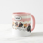 Adorable Cartoon Cat Coffee Cup マグカップ (正面右)