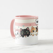 Adorable Cartoon Cat Coffee Cup マグカップ (正面左)