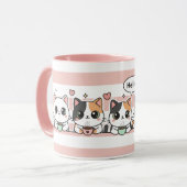 Adorable Cartoon Cat Coffee Lovers Cup マグカップ (正面左)
