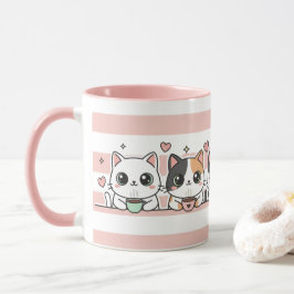 Adorable Cartoon Cat Coffee Lovers Cup マグカップ