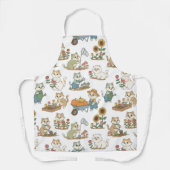 Adorable Cartoon Cats Gardening エプロン (正面)