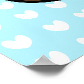 Adorable Cartoon Kawaii Bear Mustache Poster ポスター (角)