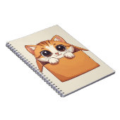Adorable Cartoon Kitten With Big Eyes ノートブック (右側)