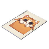 Adorable Cartoon Kitten With Big Eyes ノートブック (左側)