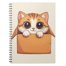 Adorable Cartoon Kitten With Big Eyes ノートブック
