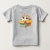 Adorable Cartoon Kitten With Big Eyes ベビーTシャツ (裏面)