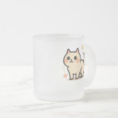  Adorable Cartoon Kitty Gift for Cat Lovers フロストグラスマグカップ (正面右)