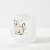  Adorable Cartoon Kitty Gift for Cat Lovers フロストグラスマグカップ (正面左)
