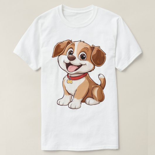 Adorable Cartoon Puppy Tシャツ (デザイン正面)