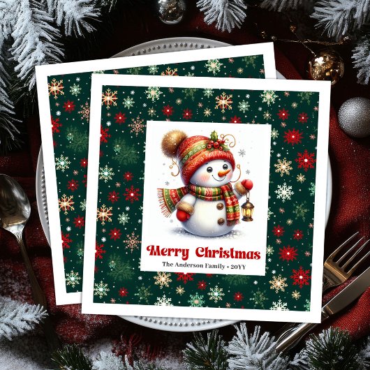 Adorable cartoon snowman with snowflakes kids 