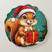 Adorable Cartoon Squirrel ラウンドクッション (裏面)