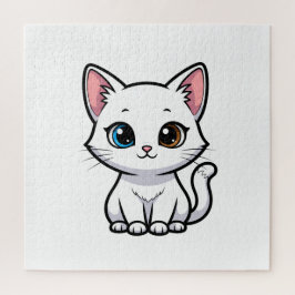 Adorable Cartoon White Cat ジグソーパズル