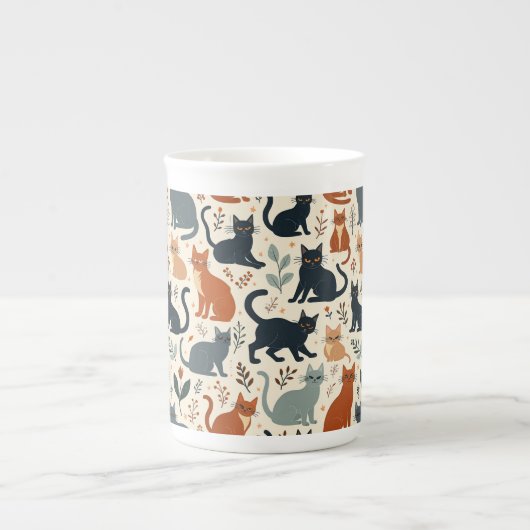 Adorable Cat Character Mug ボーンチャイナマグカップ (正面)