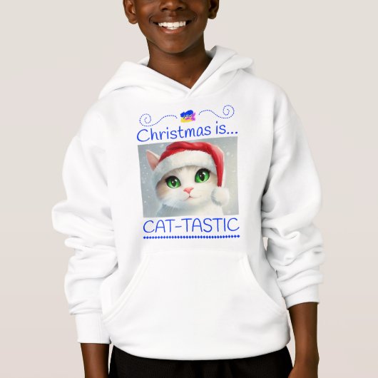 Adorable Cat Christmas Tee – Cat-tastic Holidays (正面)