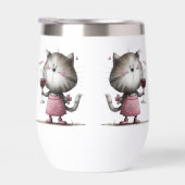 Adorable Cat Funny Wine Tumbler (右面)