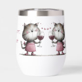 Adorable Cat Funny Wine Tumbler (背面)