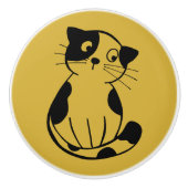 Adorable Cat Mark Ceramic Knob for Cabinets セラミックノブ (正面)