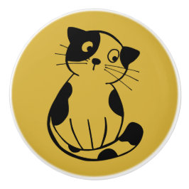 Adorable Cat Mark Ceramic Knob for Cabinets セラミックノブ