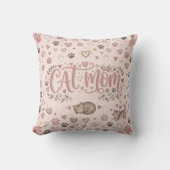 Adorable Cat Mom Decorative Soft Pink Pillow クッション (正面)